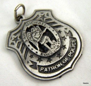 Religious Gifts Pewter Saint Michael Patron of Police Pray for Us Medal, 1 1/2 Inch