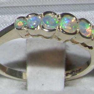 LetsBuyGold 925 Sterling Silver Natural Opal Womens Anniversary Ring - Size 7.25