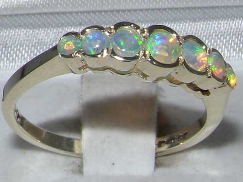 LetsBuyGold 925 Sterling Silver Natural Opal Womens Anniversary Ring - Size 7.25