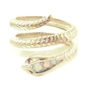 letsbuygold 925 sterling silver natural opal and ruby womens anniversary ring - size 9.25