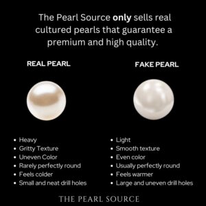 The Pearl Source 14K Gold 7-8mm AAA Quality Double Strand White Freshwater Cultured Pearl Necklace for Women in 18-19" Princess Length