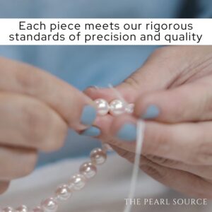 The Pearl Source 14K Gold 7-8mm AAA Quality Double Strand White Freshwater Cultured Pearl Necklace for Women in 18-19" Princess Length