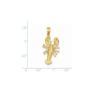 IceCarats 14K Yellow Gold Lobster Necklace Charm Pendant 36mm x 14mm Only