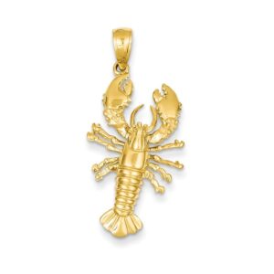 IceCarats 14K Yellow Gold Lobster Necklace Charm Pendant 36mm x 14mm Only