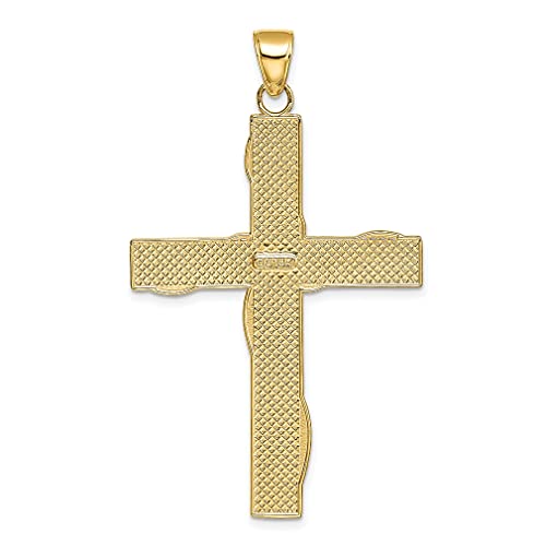 IceCarats 14K Yellow Gold Hope Faith Love Believe Latin Mexican Holy Cross Necklace Religious Pendant Jesus Christ Charm Only