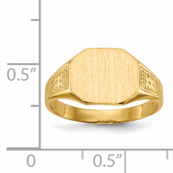 IceCarats 14K Yellow Gold Custom Engraved Signet Ring Handmade Personalized Monogram Initial Letter Band Size 6.00