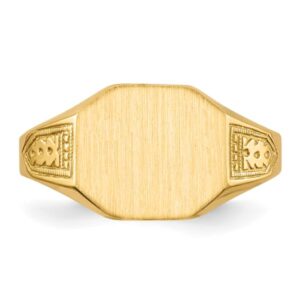 IceCarats 14K Yellow Gold Custom Engraved Signet Ring Handmade Personalized Monogram Initial Letter Band Size 6.00