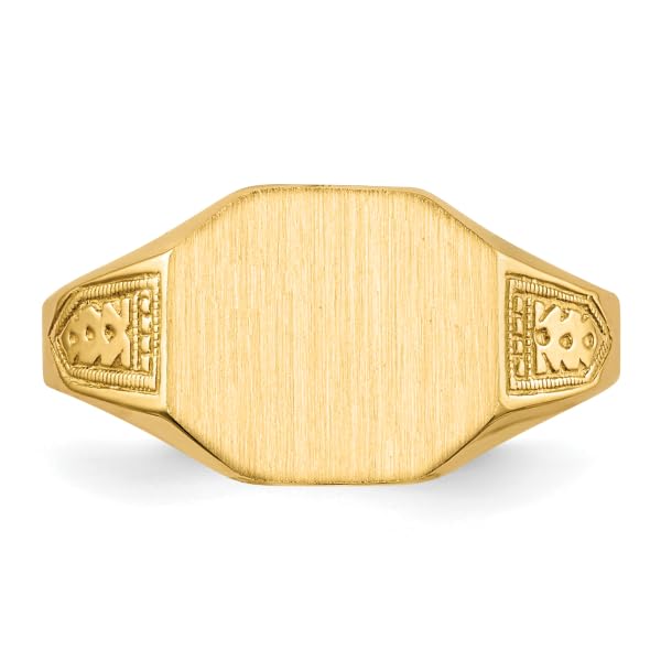 IceCarats 14K Yellow Gold Custom Engraved Signet Ring Handmade Personalized Monogram Initial Letter Band Size 6.00