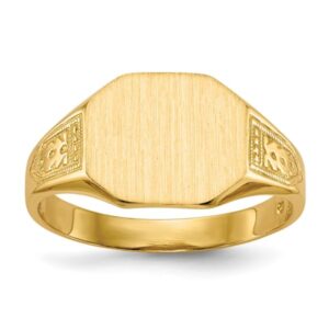 IceCarats 14K Yellow Gold Custom Engraved Signet Ring Handmade Personalized Monogram Initial Letter Band Size 6.00