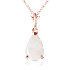 Galaxy Gold GG 14k 18" Rose Gold Natural Pear-shaped Opal Drop Pendant Necklace