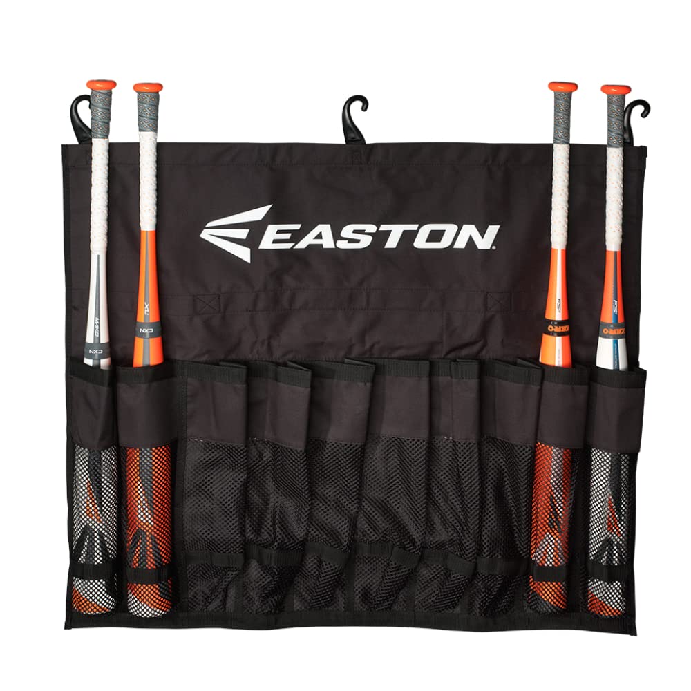 Easton | TEAM HANGING BAT BAG | Holds 10 Baseball / Softball Bats | Includes 3 Fence Hooks + Travel Straps