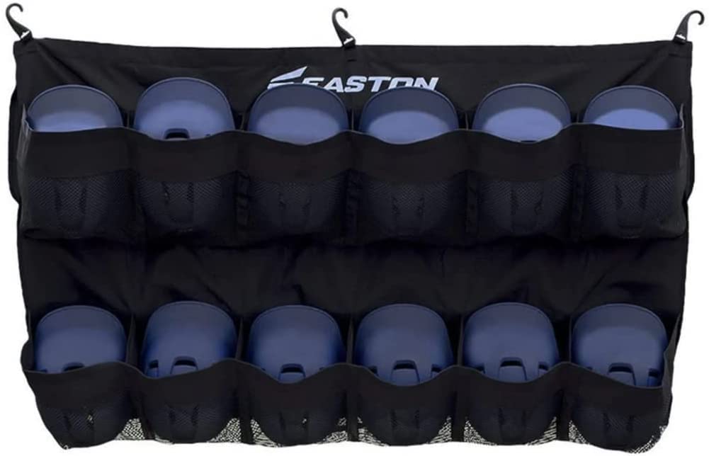 Easton | TEAM HANGING HELMET BAG | Holds 12 Baseball / Softball Helmets | Includes 3 Fence Hooks + Travel Straps