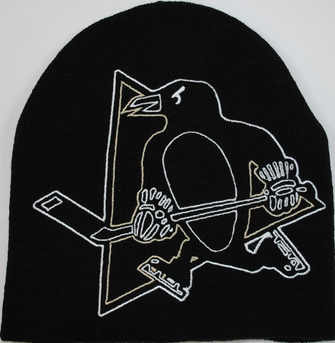 NHL Pittsburgh Penguins Hype Big Logo Skull Cap Cuffless Hat