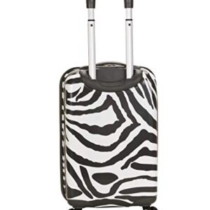 Rockland Safari Hardside Spinner Wheel Luggage, Zebra, Carry-On 20-Inch