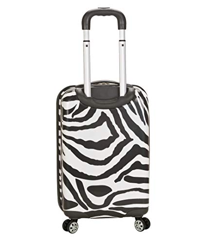 Rockland Safari Hardside Spinner Wheel Luggage, Zebra, Carry-On 20-Inch