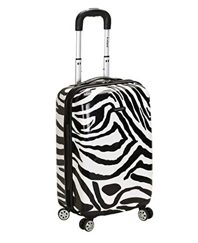 Rockland Safari Hardside Spinner Wheel Luggage, Zebra, Carry-On 20-Inch