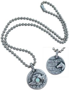 equestrian protect this rider pewter horse pendant necklace on ball chain made in the usa