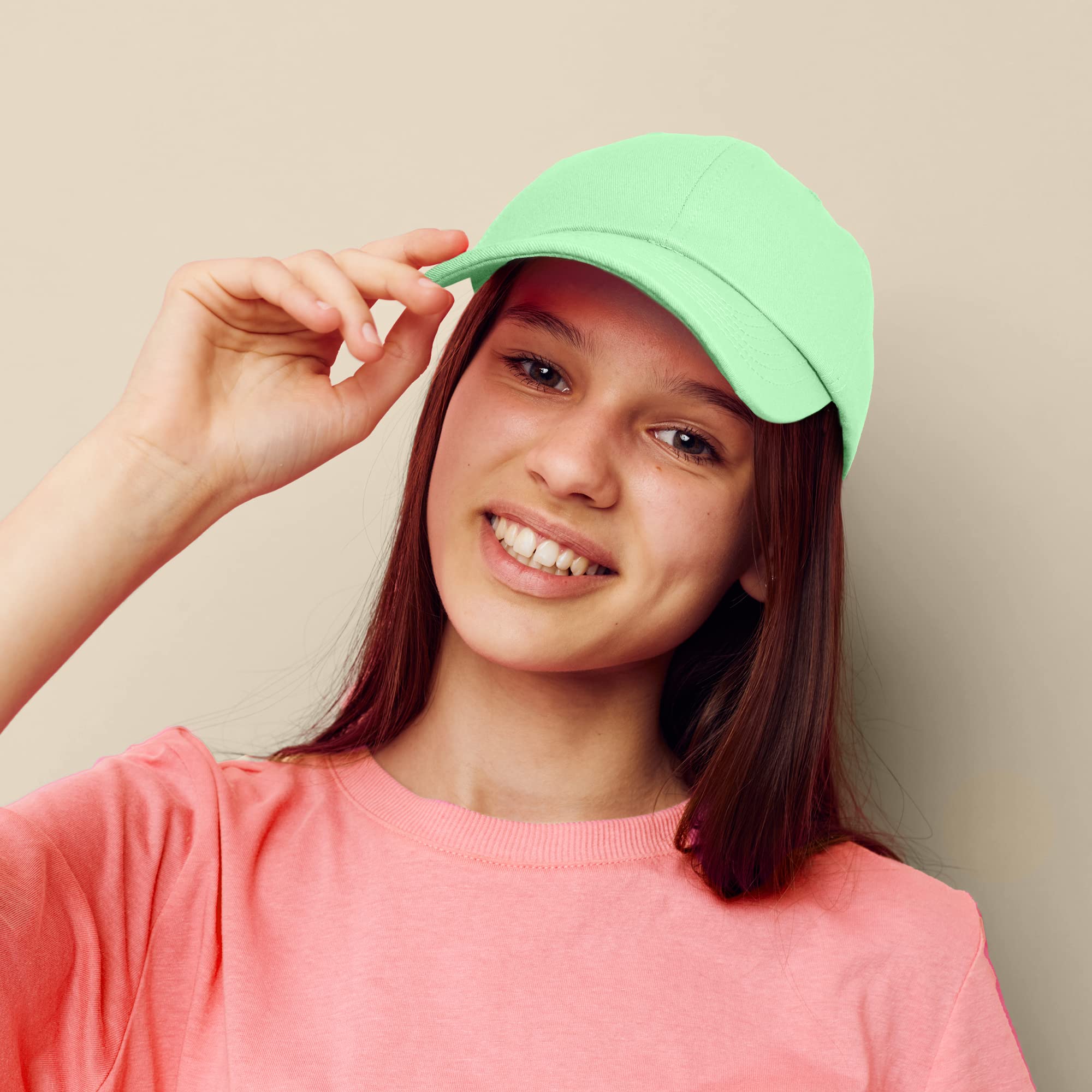 DALIX Womens Hat Lightweight 100% Cotton Cap in Lime Green