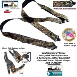 Holdup 2" Wide Outdoorsman Series Break-Up Pattern Suspenders for Men with Composite Plastic USA Patented Gripper Clasp