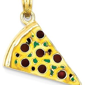 IceCarats 14K Yellow Gold Pizza Slice Necklace Charm Pendant Only