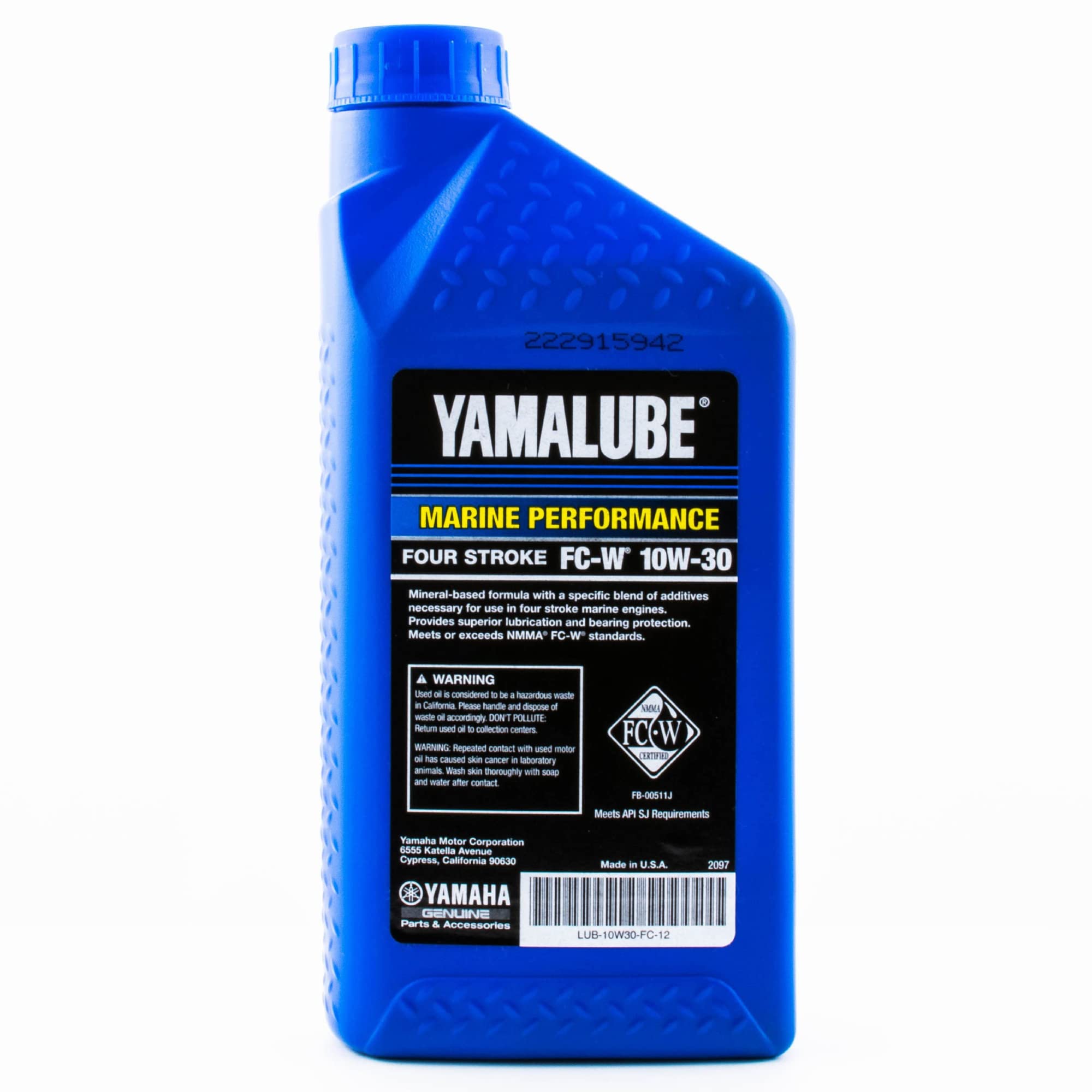 Yamaha Yamalube 4M Outboard FC-W 10W-30 Four Stroke Engine Oil One Quart