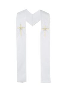 autom reversible baptismal and wedding stole, white, one size