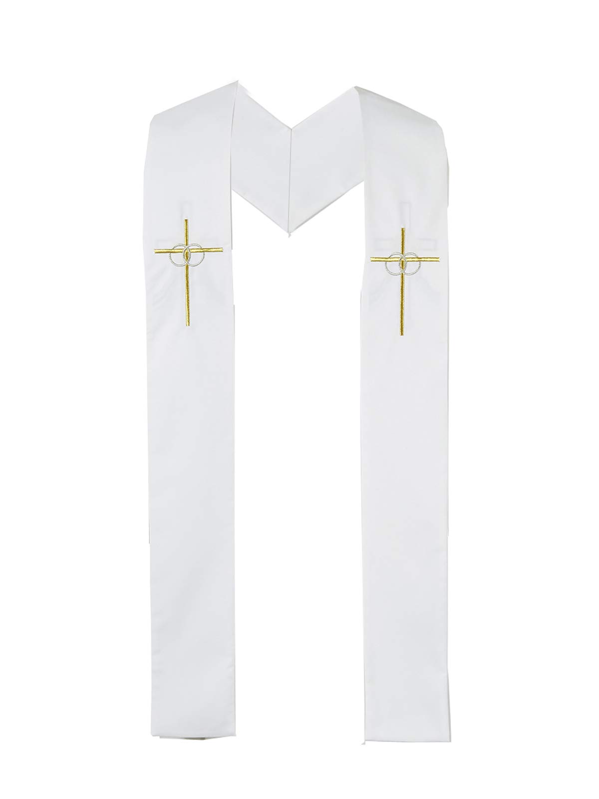 Autom Reversible Baptismal and Wedding Stole, White, One Size