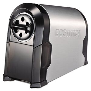 bostitch office superpro glow extra heavy duty commercial classroom electric pencil sharpener with replaceable cutter cartridge system, 6-hole, silver/black (eps14hc)