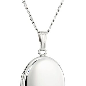 Amazon Essentials Sterling Silver Polished Oval Locket Necklace, 18" (previously Amazon Collection)