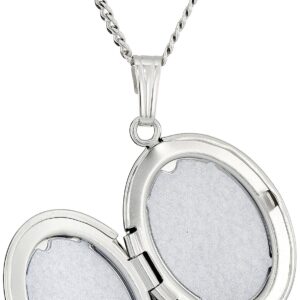 Amazon Essentials Sterling Silver Polished Oval Locket Necklace, 18" (previously Amazon Collection)