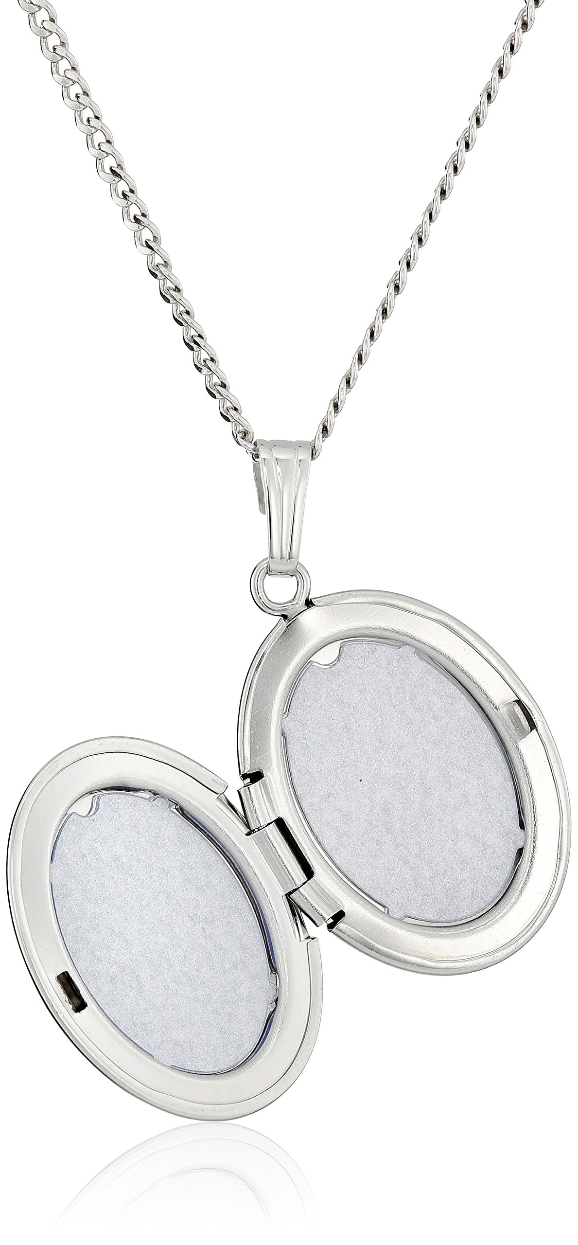 Amazon Essentials Sterling Silver Polished Oval Locket Necklace, 18" (previously Amazon Collection)