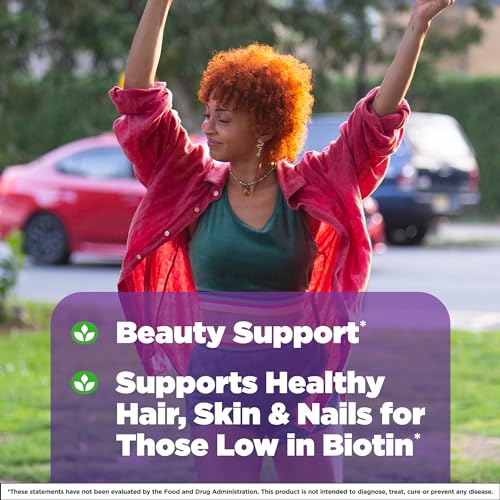 Natrol Beauty Biotin 5000mcg, Dietary Supplement for Healthy Hair, Skin, Nails and Energy Metabolism, 90 Strawberry-Flavored Fast Dissolve Tablets, 90 Day Supply