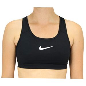 women's nike swoosh sports bra, sports bra for women with compression & medium support, black/white, xs