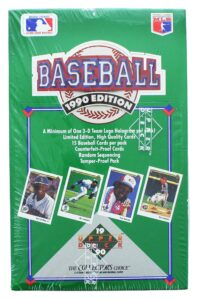 1990 upper deck baseball cards box of 36 foil packs