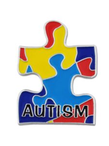 pinmart autism awareness puzzle piece pin – nickel plated enamel lapel pin - inspiring symbols of autism support - secure clutch back for hats, scarves and backpacks