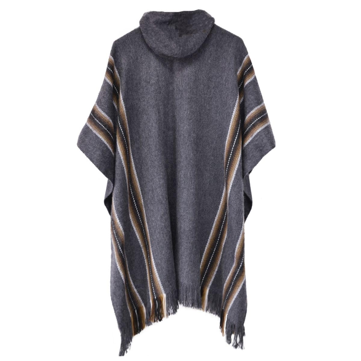 Gamboa Alpaca Poncho - Hooded, Dark Gray, OS