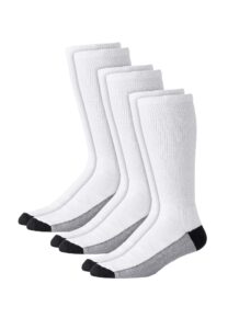 kingsize men's big & tall full length cushioned crew socks 3-pack - 2xl, white