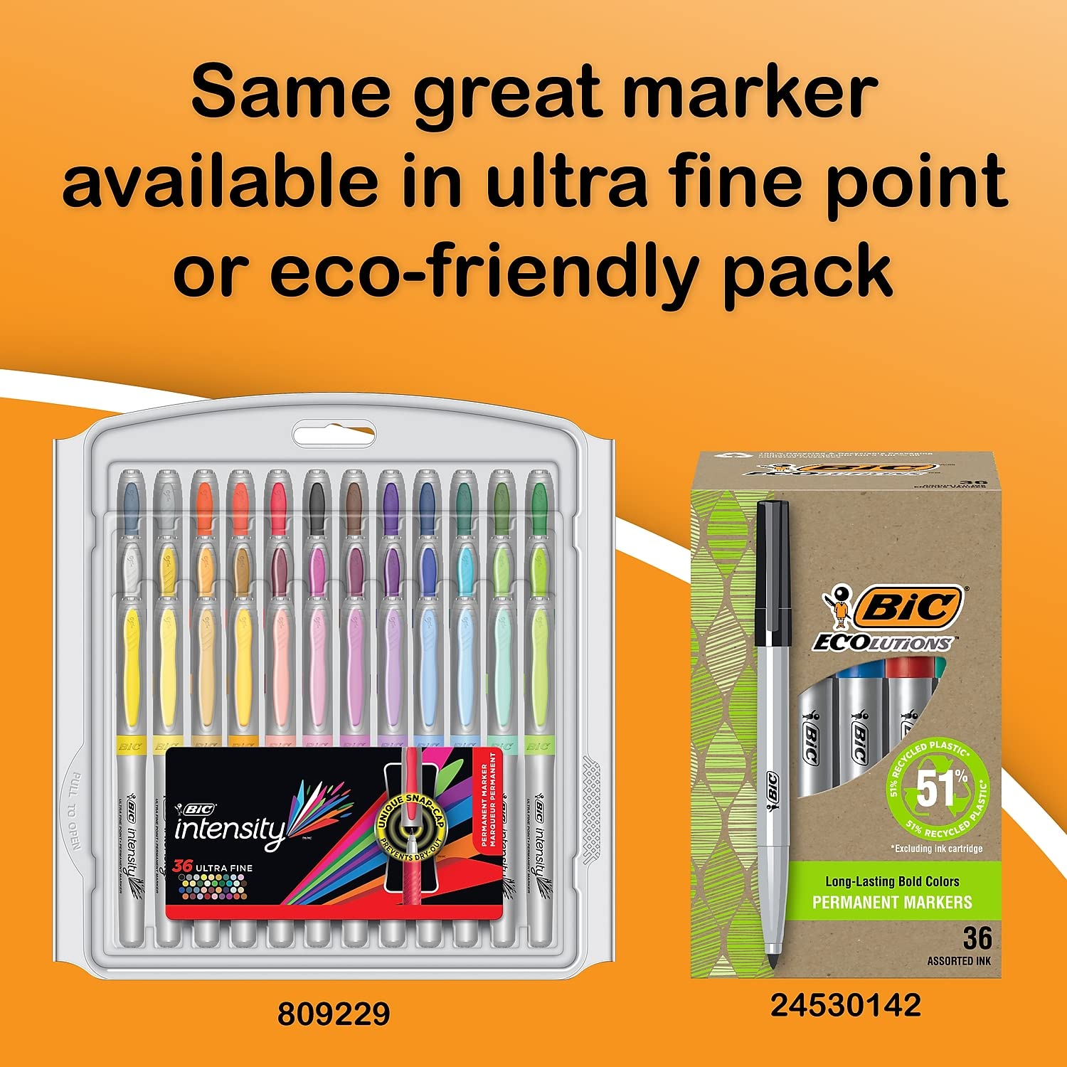 BIC GXPMP361ASST Marking Fine Tip Permanent Marker, Assorted Colors, 36/Set