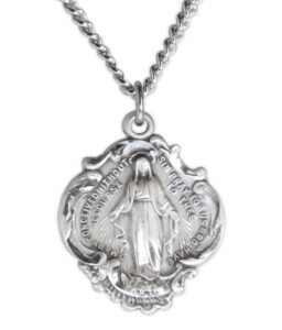 heartland store hail mary prayer sterling silver pendant + 24 inch 2.4mm endless rhodium plated chain