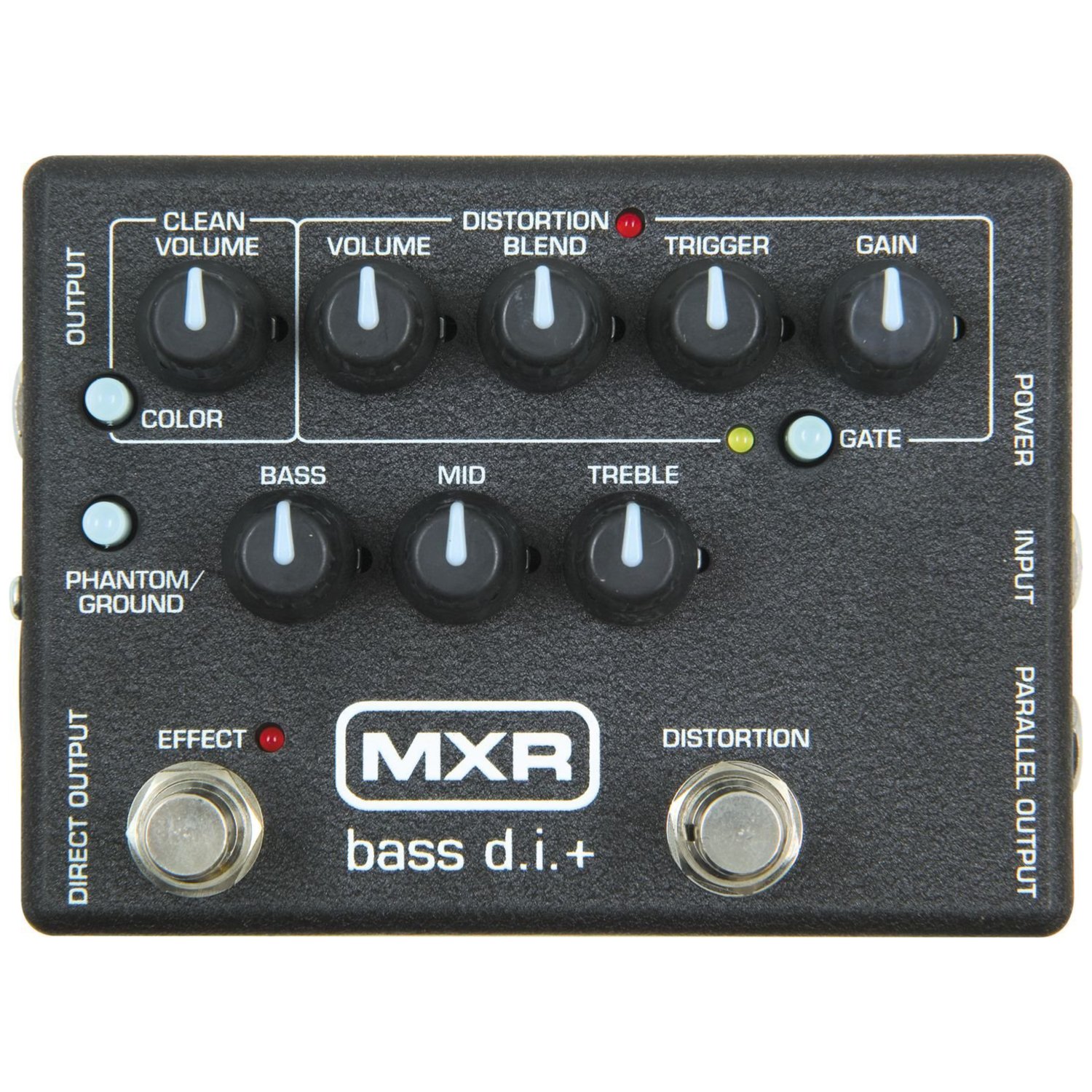 MXR M80 Bass D.I.+ Bass Guitar Preamp Distortion Pedal with Footswitchable Distortion Channel, Noise Gate and XLR Direct Out with 2 Path Cable and 2 Instrument Cable