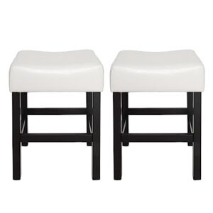 Christopher Knight Home Lopez Backless Leather Counter Stools, 2-Pcs Set, Ivory