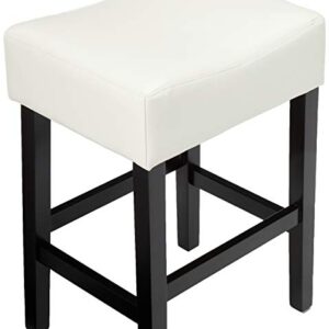 Christopher Knight Home Lopez Backless Leather Counter Stools, 2-Pcs Set, Ivory