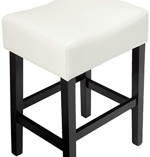 Christopher Knight Home Lopez Backless Leather Counter Stools, 2-Pcs Set, Ivory