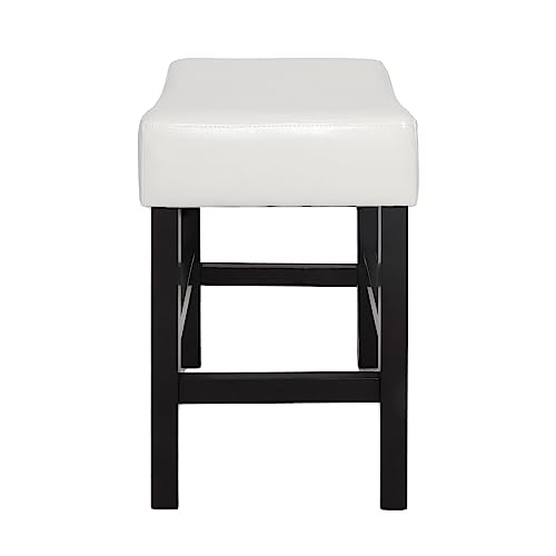 Christopher Knight Home Lopez Backless Leather Counter Stools, 2-Pcs Set, Ivory