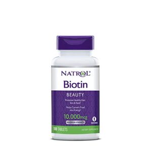 natrol biotin tablet 10000 mcg, 100 count (pack of 1)