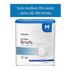 Adult Disposable Ultra Brief Diaper, Medium, Heavy Absorbency, Tab Closure, McKesson BRULMD - Case of 96