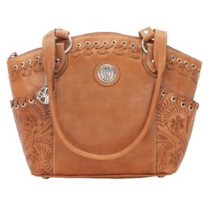 American West Leather Harvest Moon Ladies Zip-Top Bucket Tote