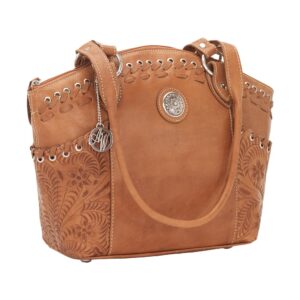 American West Leather Harvest Moon Ladies Zip-Top Bucket Tote