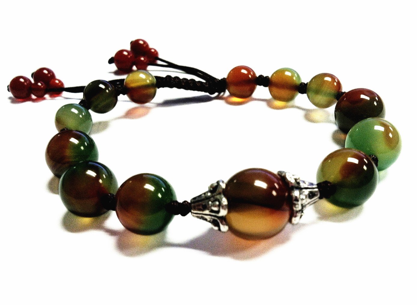 Beautiful Handmade Peacock Agate Beads Bracelet for Protection, Strength and Harmony