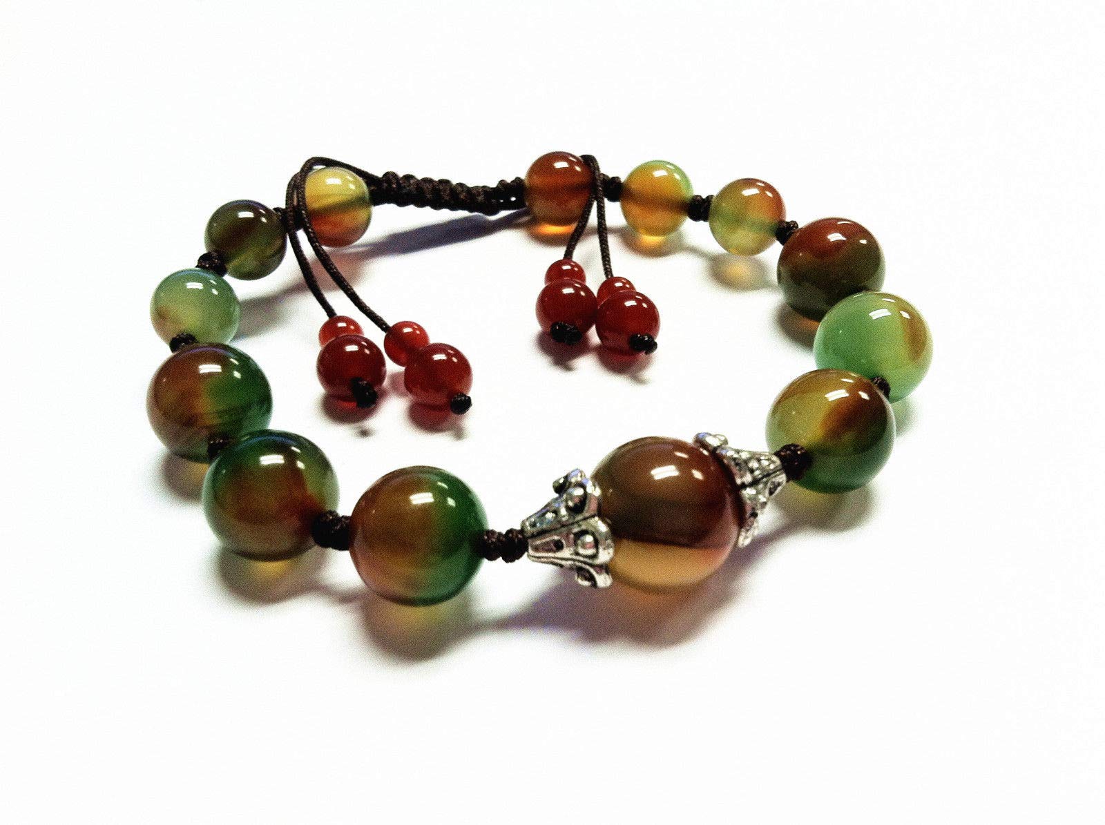 Beautiful Handmade Peacock Agate Beads Bracelet for Protection, Strength and Harmony